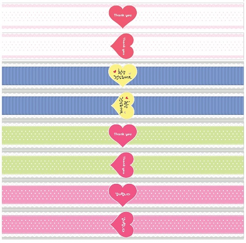 [띠지/띠종이]연두땡큐(소)-세로형